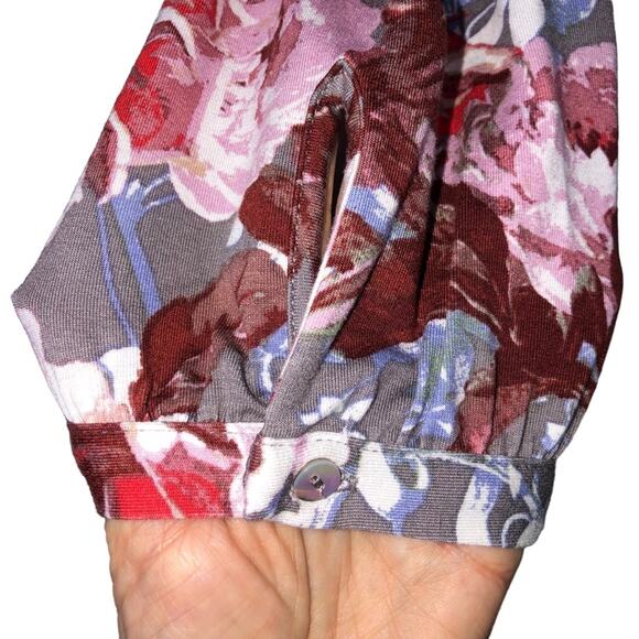 Daniel Rainn Branwen Gray Floral Jersey Tunic Top Small NWT - Picture 5 of 9